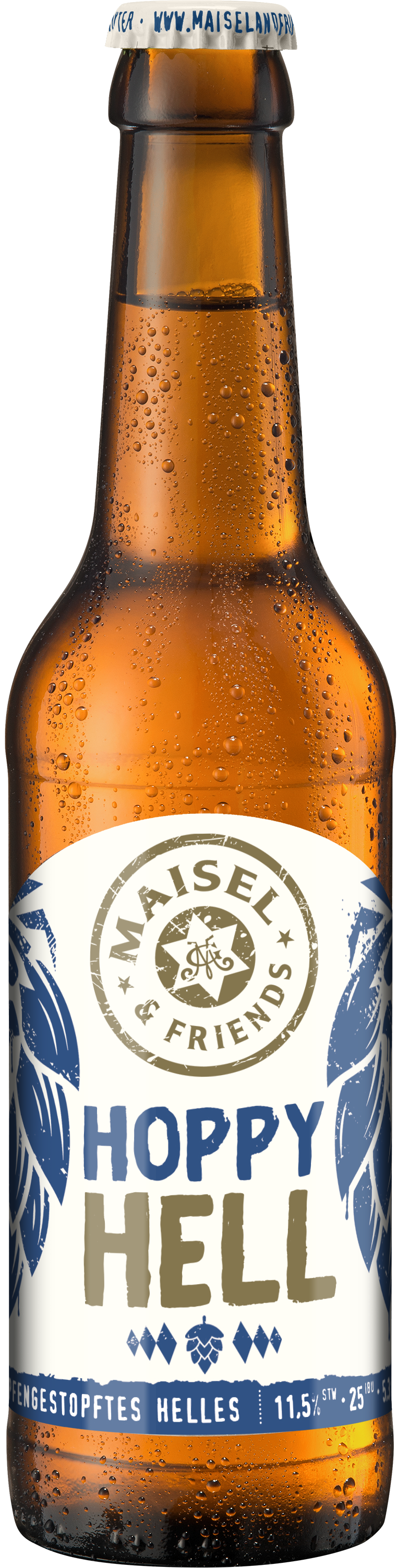 Produktabbildung: Braune Bierflasche mit dem Logo von Maisel & Friends und der Aufschrift 